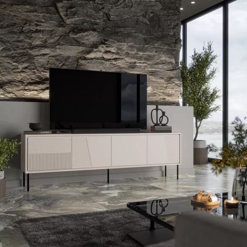 RTV skapis ABI 4D 200x38x62 kašmira matēts