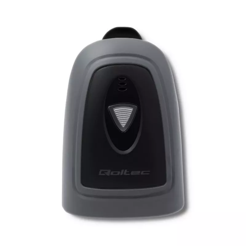 Rokas svītrkodu lasītājs QOLTEC 50863 — 1D/2D skeneris, USB vads, LED sensors, melns, 5V, 1.8 m kabelis