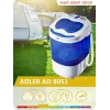 Adler AD 8051 veļas mašīna, augšējā ielāde, 3 kg, balta/zila