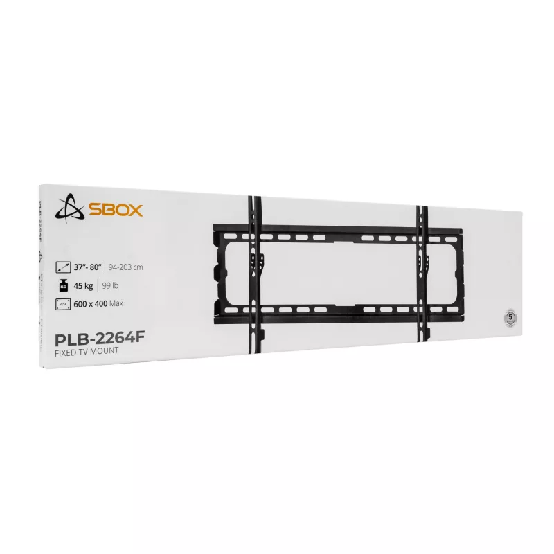 Sienas stiprinājums SBOX PLB-2264F-2 37–80 cm, slodze 45 kg, VESA 600x400