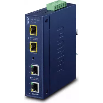 PLANET Industriālais tīkla slēdzis IGT-900-2T2S - 2 porti SFP, metāla korpuss, IP30