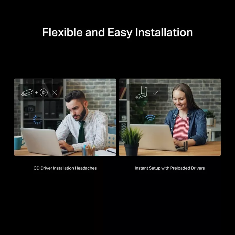 Bezvadu USB adapteris MERCUSYS MA37BEH — augstas pastiprinājuma Wi-Fi 7 (BE6500) USB-C/USB-A saderība