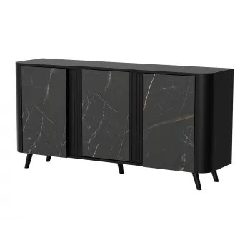 Kumode Cama Meble VOLARE 151 x 39 x 75 cm, melns / San Sebastian
