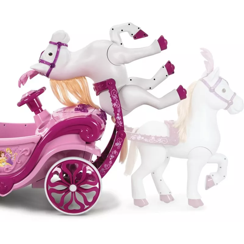 Huffy elektriskā Disneja princeses kariete ar zirgu 6 V rozā