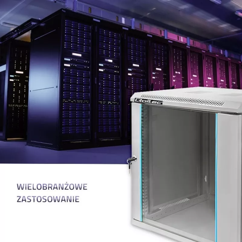 Rack skapis QOLTEC 19 collu 12U modelis 54485 — tīkla/serveru korpuss