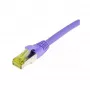 Patch kabelis RJ45, CAT6A 500MHz, 10m, ceriņu, S-STP (S/FTP), TPE/LSZH (Ultraflex), AWG26, ar Cat.7 izejas kabeli, Synergy 21 (S217769)