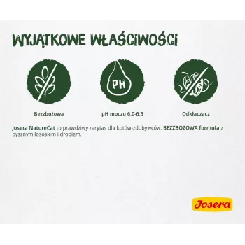 Sausā barība kaķiem JOSERA NatureCat Adult Poultry & Salmon 2 kg, bezgraudu, 33% olbaltumvielas, 20% tauki