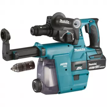 Makita DHR243RTJW - Kombinētais āmurs - Bezvadu - 3 funkcijas - SDS-plus - 2 džouli - 2 akumulatori, lādētājs iekļauts - 18 V