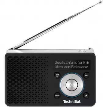 Pārnēsājamais radio TECHNISAT DIGITRADIO 1 A — DAB+/FM, OLED displejs, USB-C, 3,5 mm austiņas, 1 W, melns/sudrabs