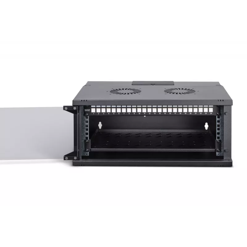 Sienas skapis DIGITUS SOHO Pro DN-49201-SET — 19 collu 4U, 540x400 mm, IP20, atslēgas slēdzene