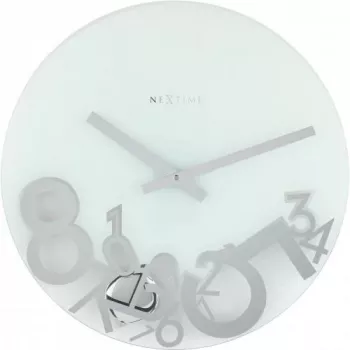 NeXtime sienas pulkstenis 8115 Dropped, 43 cm, sudrabs