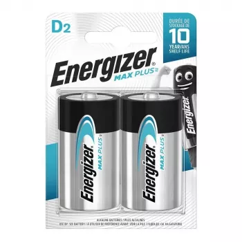 Energizer D sārma baterijas Max Plus, 2 iepakojumā