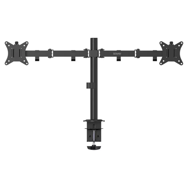 Galda stiprinājums diviem monitoriem SAVIO UM-03 Melns, VESA 100x100, 17–32 collām