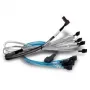 SAS kabelis BROADCOM 05-60005-00 — 1 m, x8 SFF-8654 uz 2× U.2 SFF-8639