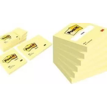 Post-It Notes dzeltenas, 6 iepakojums, pašlīmējošas uzlīmes, kvadrātveida 76x76mm, 3M