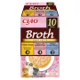 INABA Ciao Broth kaķu našķi, vista, lasis un tuncis, 10 x 40 g