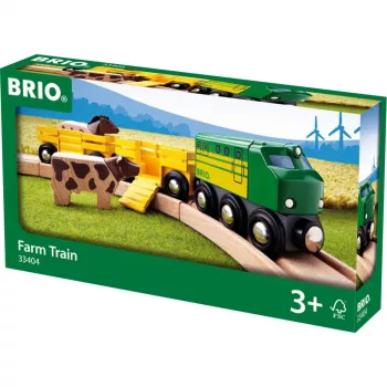 Vilcieniņš Ravensburger BRIO Farm Train 33404 — Lauku sētas tēma, daudzkrāsains, vecumam no 0,3–99 gadiem