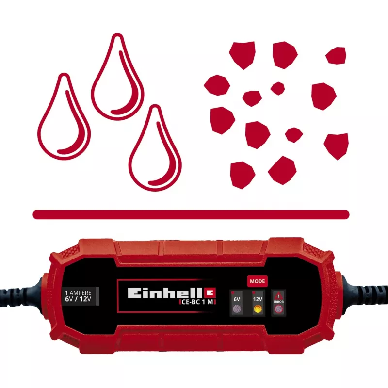 Akumulatoru lādētājs Einhell CE-BC 1 M 6/12 V sarkans