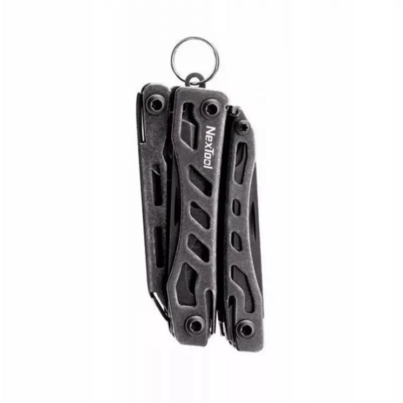 Daudzrīks Nextool Mini FLAGSHIP NE20122 — 10-in-1 kompakts nerūsējošā tērauda daudzrīks, melns, 67×27×17 mm, 83 g