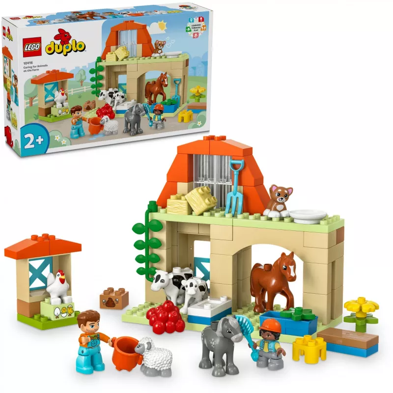 Konstruktors LEGO DUPLO Lauku sētas dzīvnieku kopšanas komplekts 10416 — 74 gabali, 2 minifigūras, vecums 2+