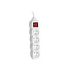 TRACER PowerWatch 3 m (4 kontaktligzdas) balts ar barošanas slēdzi