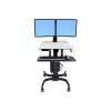 Ergotron WorkFit-C Dual mobilais darbstacijas ratiņi 2 LCD displejiem/tastatūrai/pelei/CPU - pelēks, melns - ekrāna izmērs: 55,9 cm (22 inch) - montāžas interfeiss: 100 x 100 mm, 75 x 75 mm