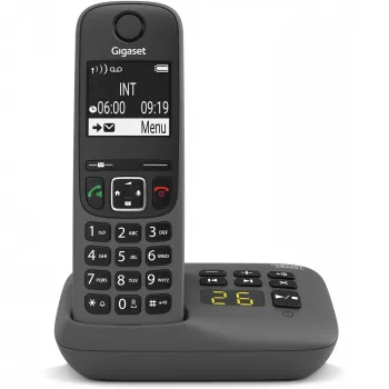 Bezvadu telefons Gigaset AE690A, DECT/Analogs, Caller ID, antracīta krāsā