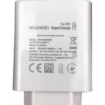 Huawei HW-100400E00 Super Charging Lādētājs - 2A - Balts - USB Lādētājs