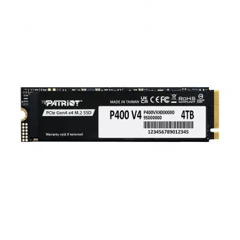 Cietvielu disks PATRIOT P400 V4 4 TB M.2 NVMe (4000 GB, M.2, Melns)