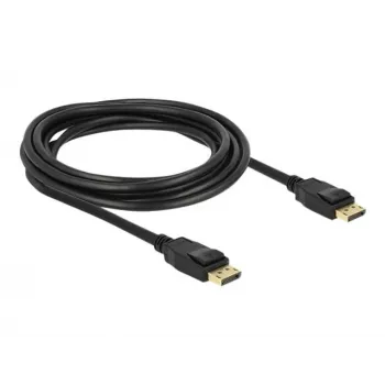 Delock DisplayPort kabelis - DisplayPort (vīriešu) uz DisplayPort (vīriešu) - 3 m - ar fiksatoru - Melns