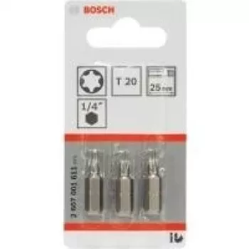 Bosch Extra Hard T20 skrūvgrieža uzgalis 3 gab.