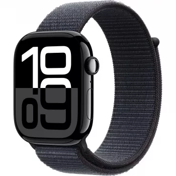 Apple Watch S10 46mm Dimanta Melns Alumīnijs Sporta Cilpa Tinte GPS + Cellular MWY53QF/A 2024
