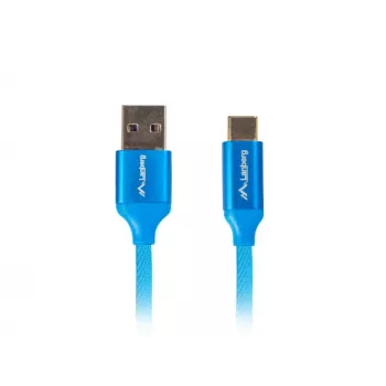 Lanberg CA-USBO-22CU-0010-BL USB kabelis 1 m USB 2.0 USB-C uz USB-A Zils