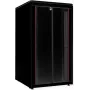 19” brīvstāvošs tīkla skapis ROLINE Pro 26U 800x800 mm, stikla durvis, melns, 600 kg, IP20