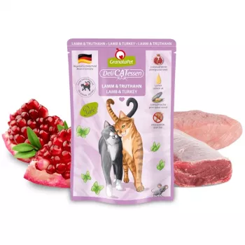 GRANATAPET DeliCATessen Jēra gaļa un tītars - slapjā kaķu barība - 85g