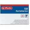 Indeksu kartītes Herlitz 1150507 Baltas 100 gab.