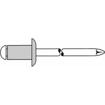 Aklā kniede GESIPA 6300944, alumīnija korpuss, tērauda stienītis, 5×12 mm, plakanā galva, 6–8 mm paneļiem