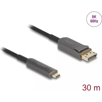 Aktīvais optiskais kabelis DELOCK USB-C uz DisplayPort 30 m (81609)