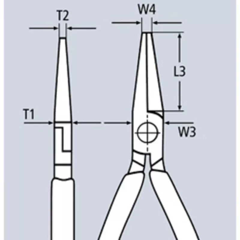 KNIPEX 28 71 280 Garās adatknaibles ar šķērsprofiliem