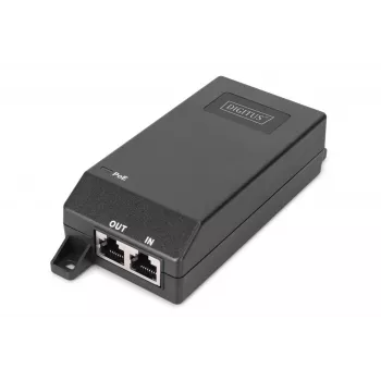 Digitus Gigabit Ethernet PoE+ injektors 802.3at 30 W Melns
