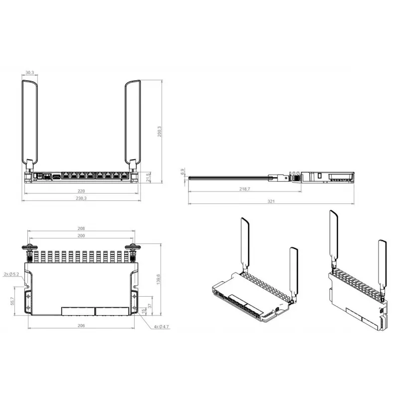 Mikrotik L009UiGS-2HaxD-IN bezvadu maršrutētājs Gigabit Ethernet vienjoslas (2.4 GHz) Sarkans