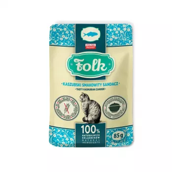 FOLK Tasty Kašūbijas zandarts - mitrā barība kaķiem - 85g