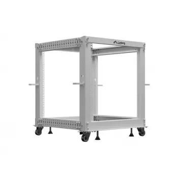 LANBERG 19 collu atvērtais statīvs 12U, regulējams dziļums 600–1100 mm, pelēks