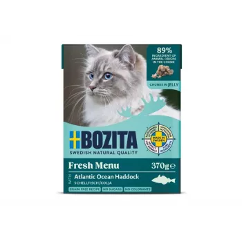 BOZITA Fresh Menu Haddock in jelly - mitrā kaķu barība - 370g