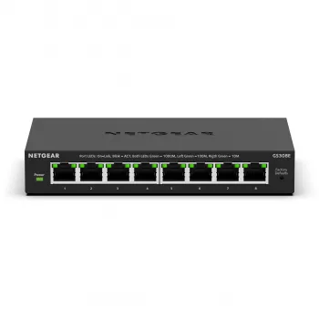 NETGEAR GS308E 8 portu Gigabit Ethernet Plus pārslēgs (pārvaldāms, L2/L3)