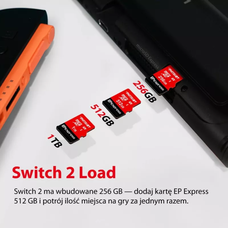 PATRIOT PEF512GEPEXMCX MicroSDXC atmiņas karte 512 GB UHS-I U3 V30 Class 10, lasīšana 800 MB/s, rakstīšana 600 MB/s, rakstīšanas aizsardzības slēdzis