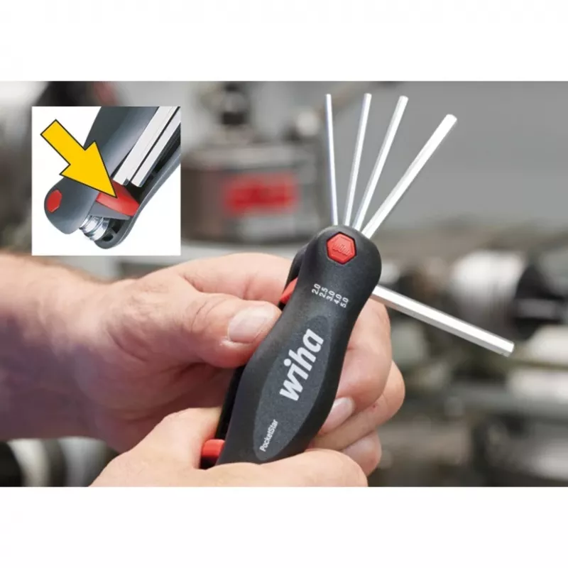 Skrūvgriezis Wiha PocketStar ar maināmiem uzgaļiem, 120 mm, modelis 23047