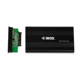 Cietā diska korpuss IBOX HD-02 Melns 2.5 collu SATA diskdziņiem, USB 3.2 Gen 1 (Type-A), viens nodalījums, metāls