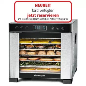 Rommelsbacher DA 650 pārtikas žāvēšanas ierīce 600 W, 7 līmeņi, 35–75 °C, taimeris 99 h, nerūsējošais tērauds/melns