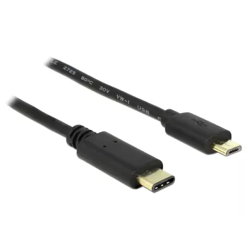 USB kabelis DeLOCK 2m USB 2.0-C USB 2.0 Micro-B Melns